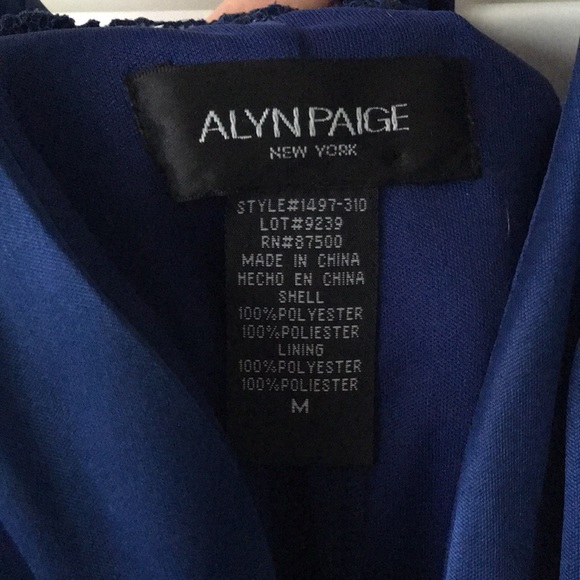 Royal blue knee-length formal dress with detailed beading on bust. - Picture 3 of 3